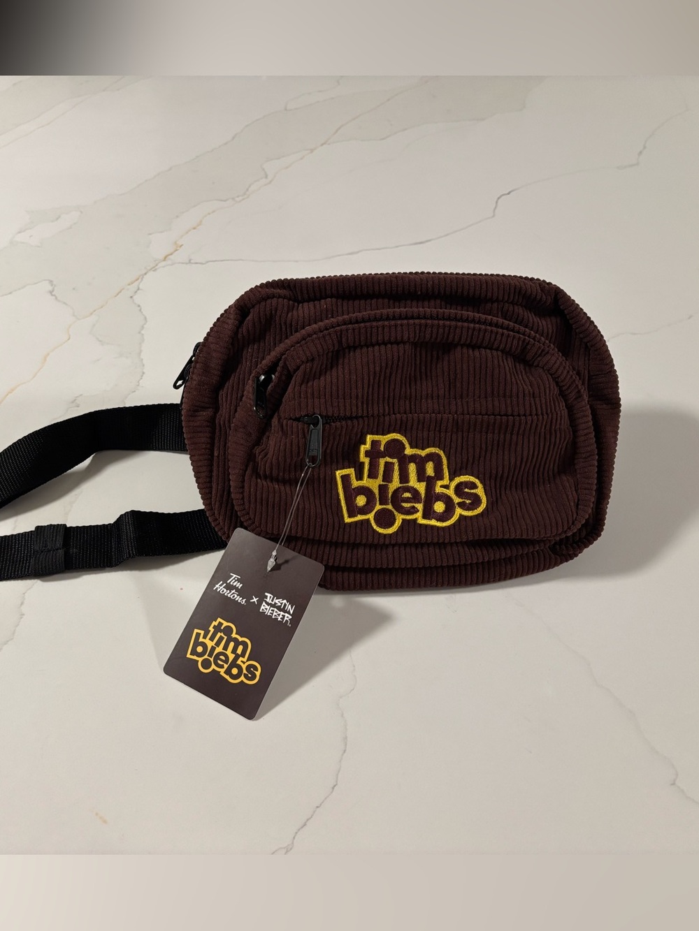 Limited Edition Tim Hortons x Justin Bieber Brown Corduroy Fanny Pack